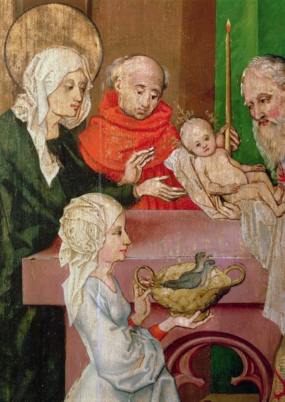 Detail of the Presentation in the Temple, from the Altarpiece of the Dominicans, c.1470-80 by Martin Schongauer